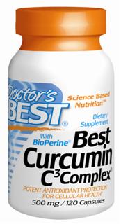 Best Curcumin with Bioperine (500 mg) (120 capsules).